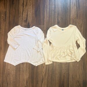 Kids Long Sleeve Tops - Cream and White